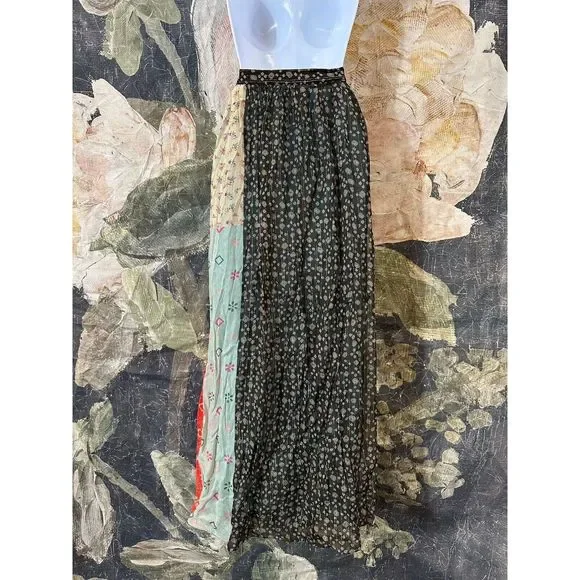NWT Anthropologie Verb Pallavi Singhee Margot Pleated Floral Maxi Skirt Size 8 - Picture 9 of 11